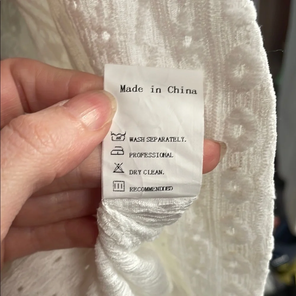 White Knit Cardigan with Waterfall Front - Picture 4 of 5